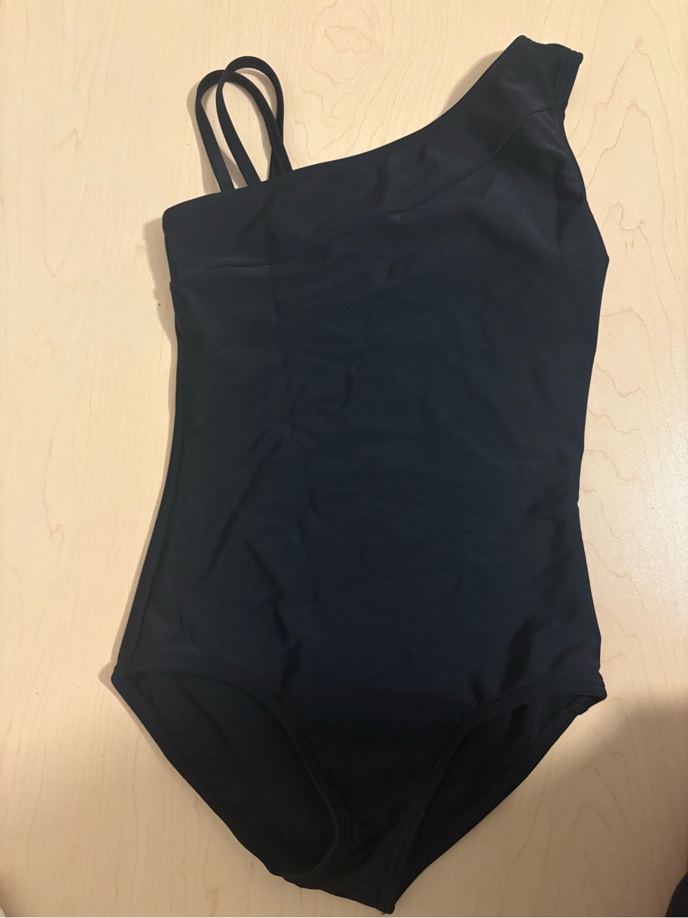Girls Capezio One-Shoulder Black Bodysuit
